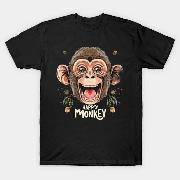 Happy Monkey T-Shirt by TshirtMA